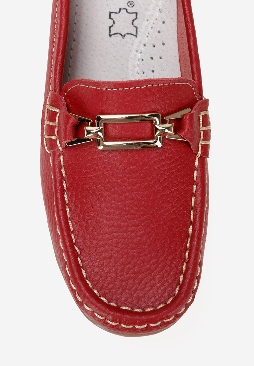 Červené dámské kožené mokasíny Celetina