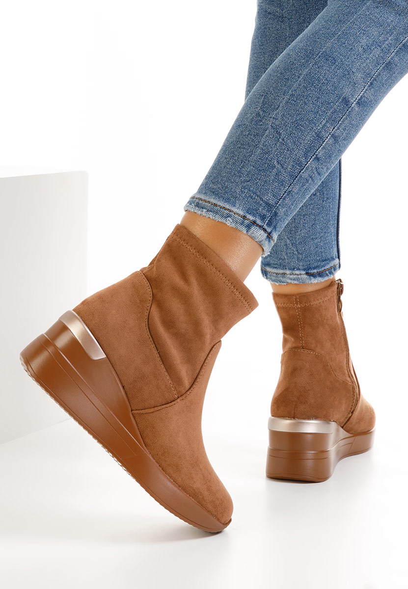 Camelové dámské tenisky na klínku Torino