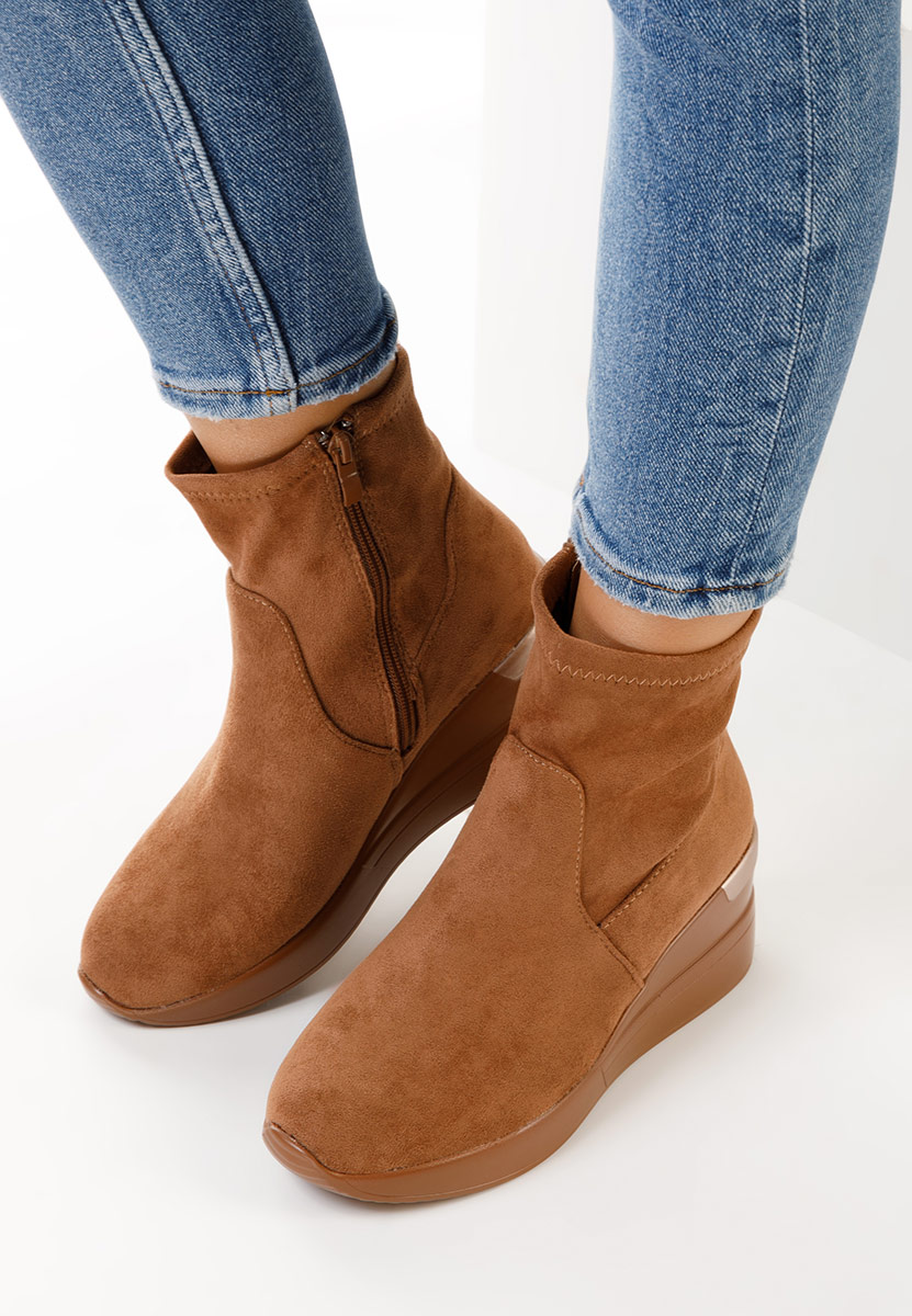 Camelové dámské tenisky na klínku Torino