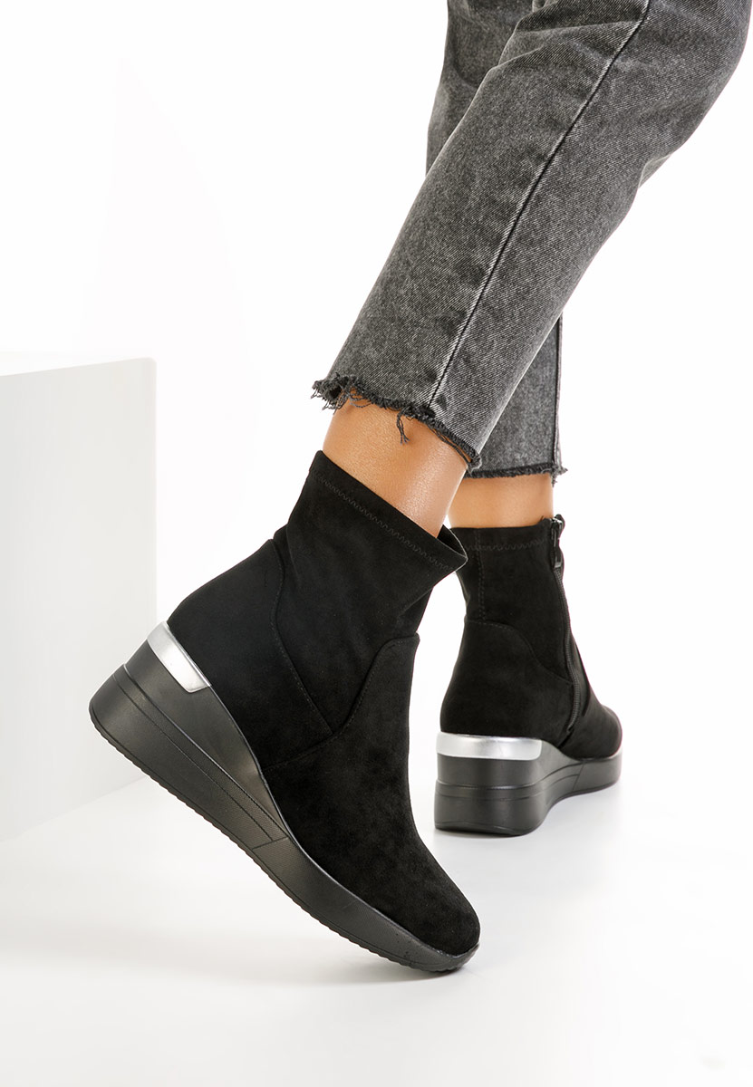 Černé dámské tenisky na klínku Torino