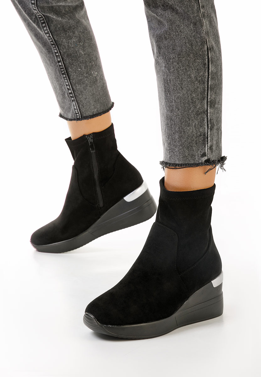 Černé dámské tenisky na klínku Torino