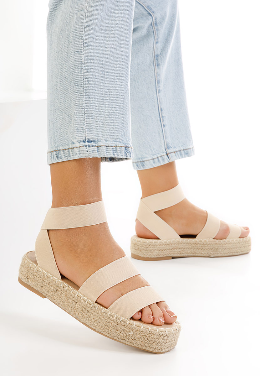 Béžové sandály espadrilky Clarena