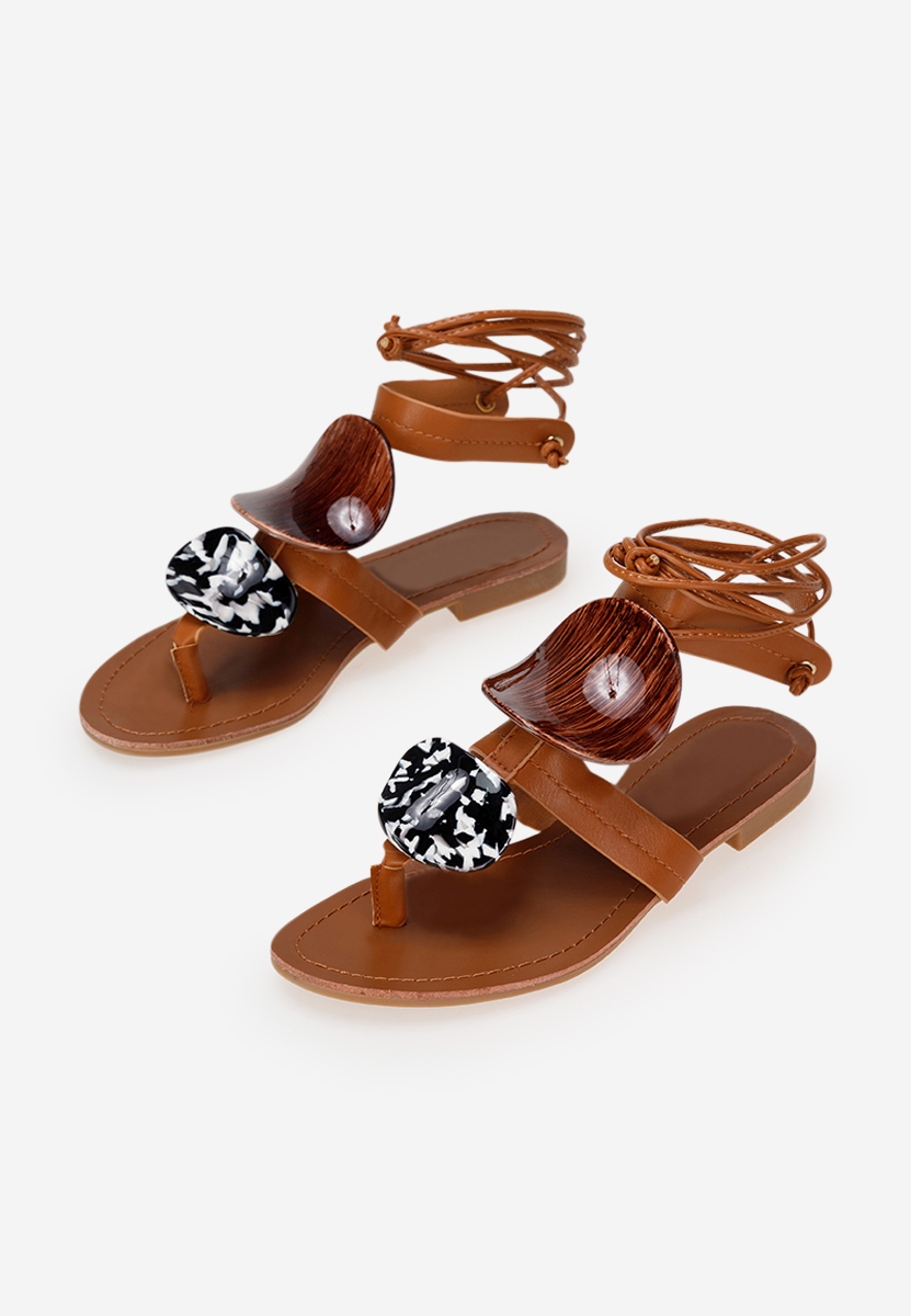 Hnedé dámské vycházkové sandál Lieda