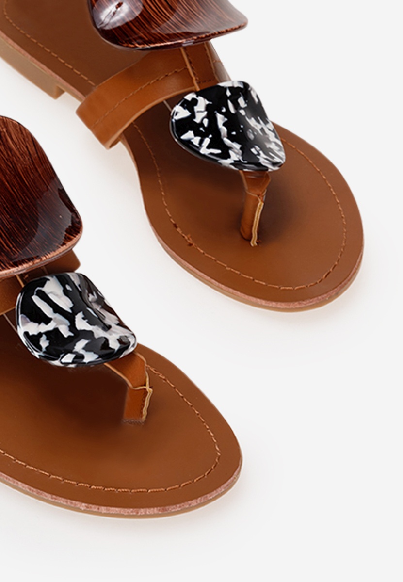 Hnedé dámské vycházkové sandál Lieda