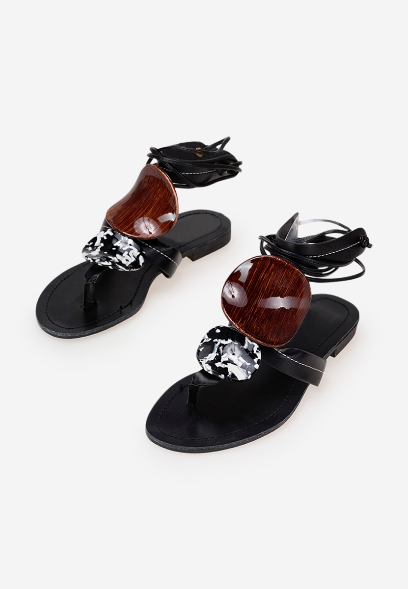 černé dámské vycházkové sandál Lieda