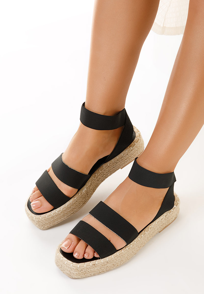Černé sandály espadrilky Clarena