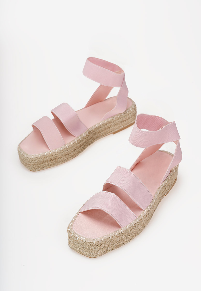 Ružové sandály espadrilky Clarena