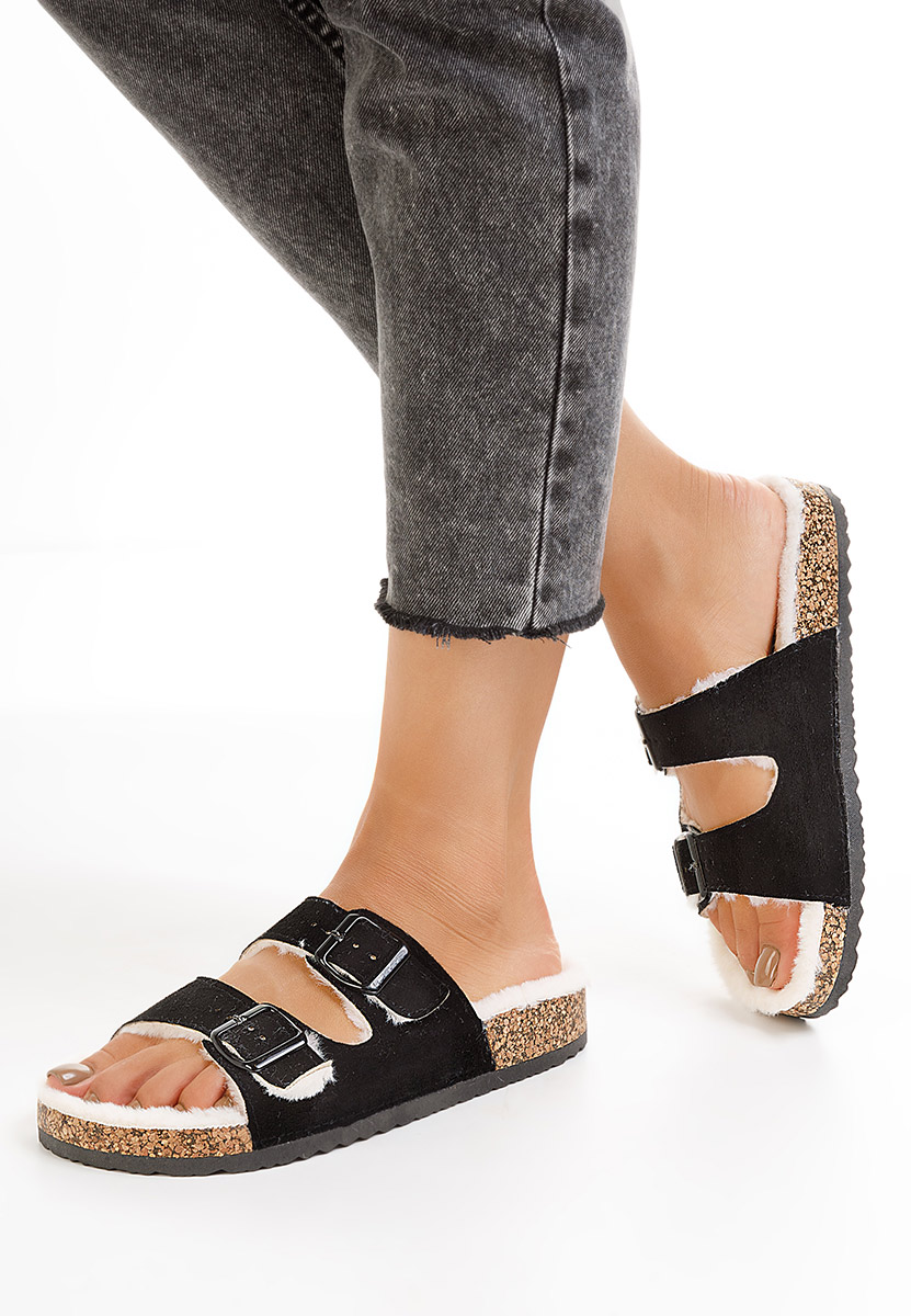 černé domácí pantofle Testa