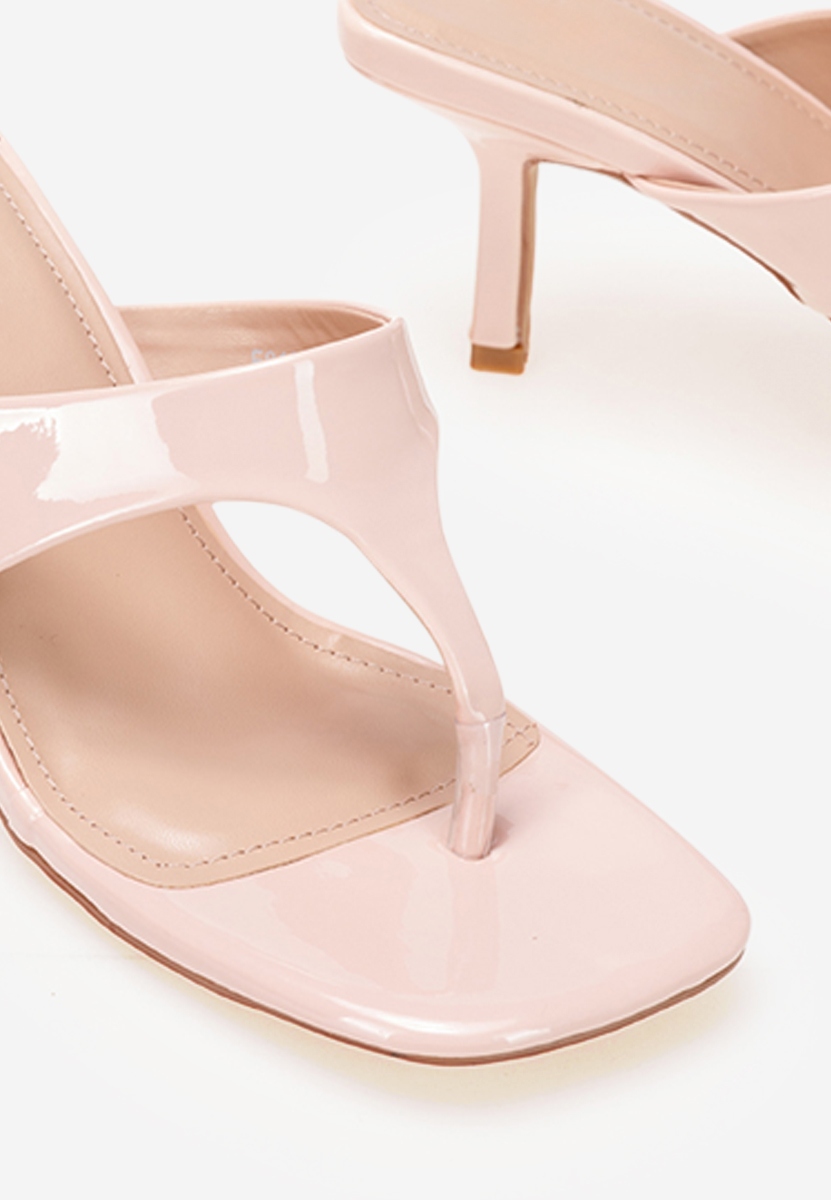 Ružové pantofle na podpatku Celadona