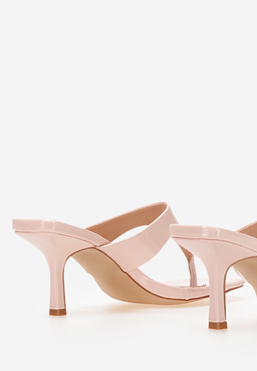 Ružové pantofle na podpatku Celadona