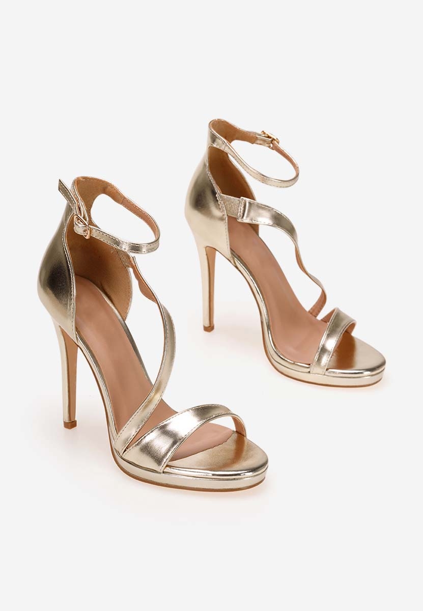 Zlaté sandály na vysokém podpatku Ribera