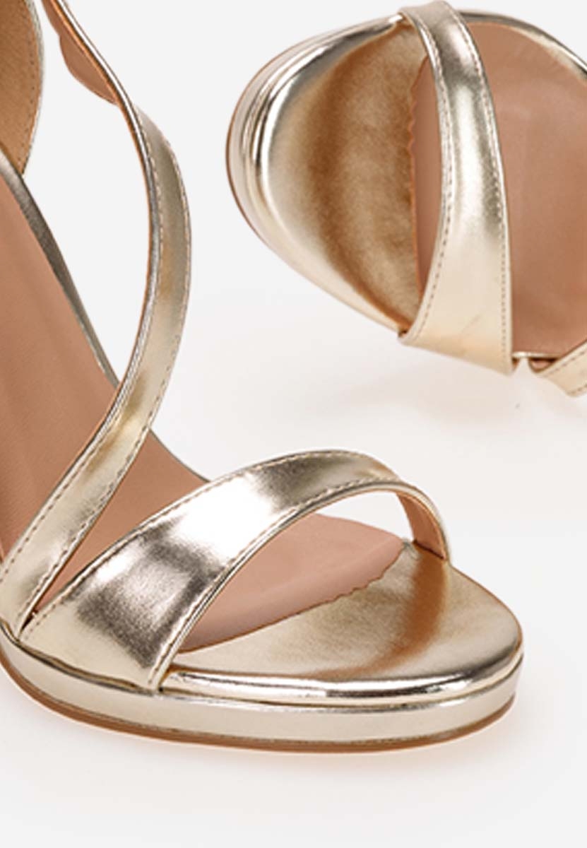 Zlaté sandály na vysokém podpatku Ribera