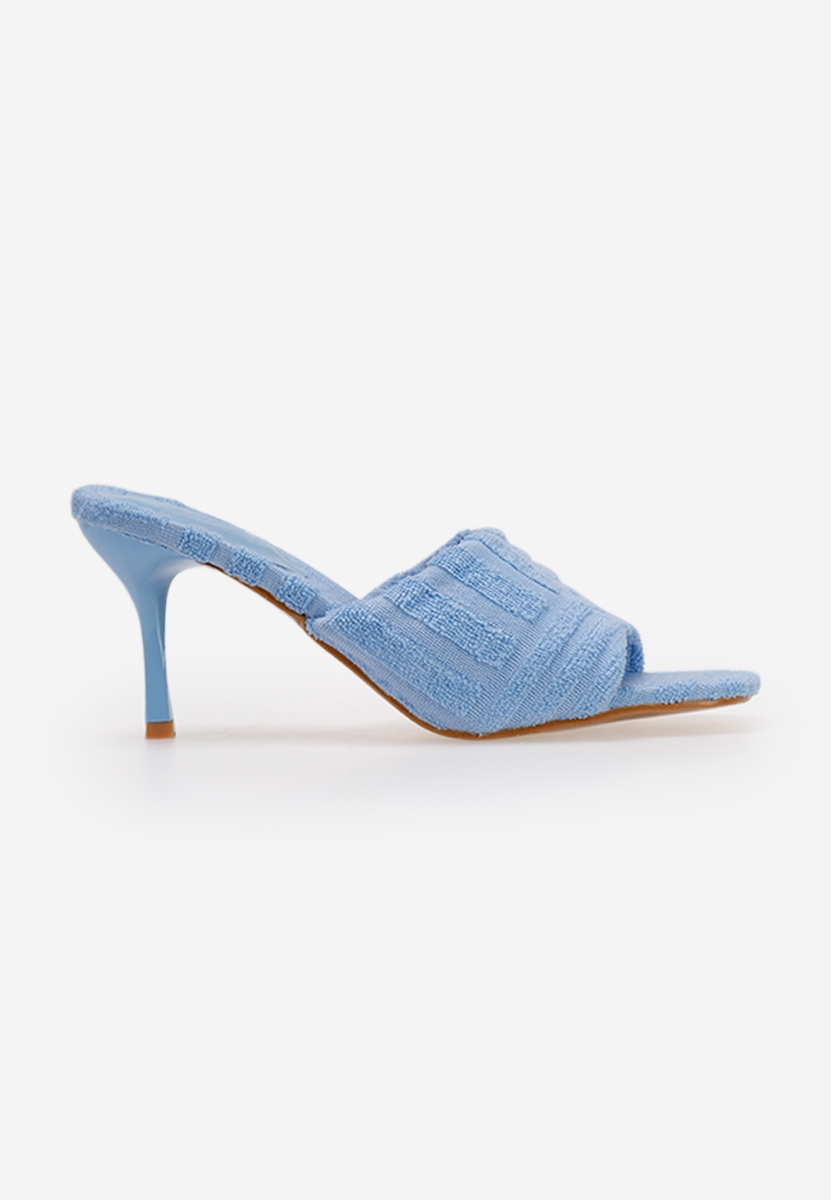 Svetlě modré pantofle na podpatku Mirora V2