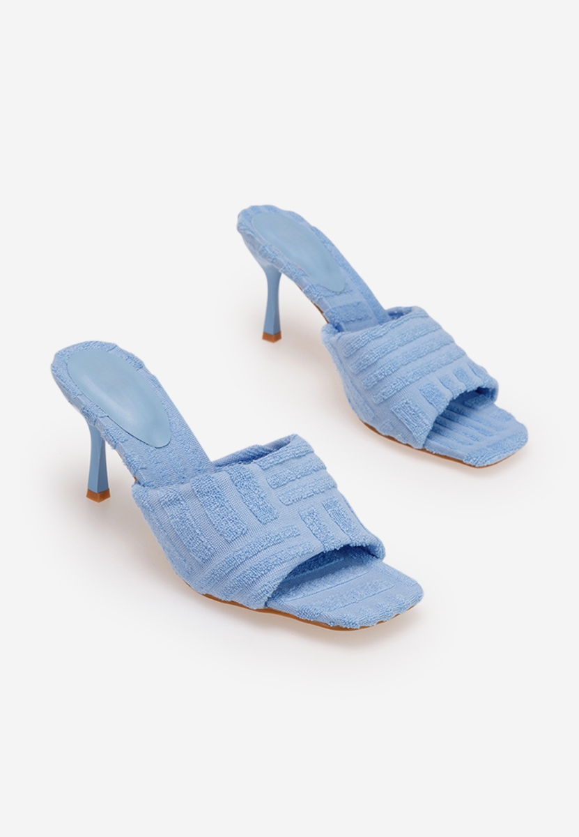 Svetlě modré pantofle na podpatku Mirora V2