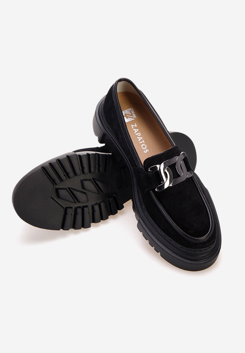 Černé mokasíny dámské kožené Haza