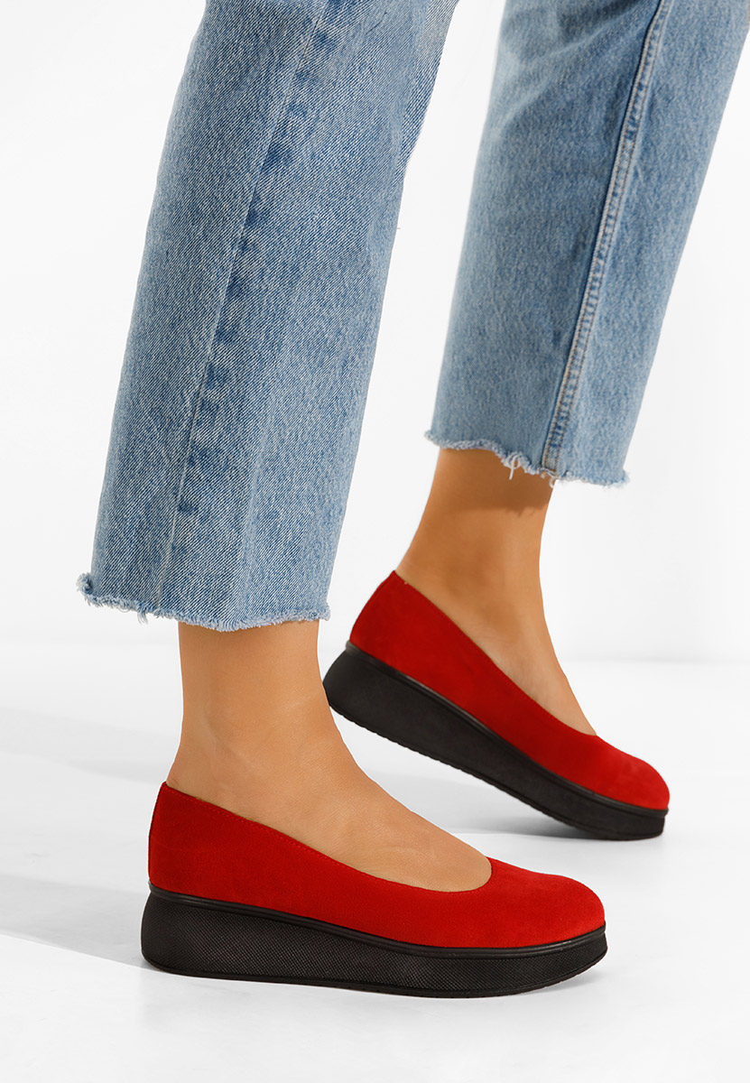 Červené lodičky na platformě Cantoria V2