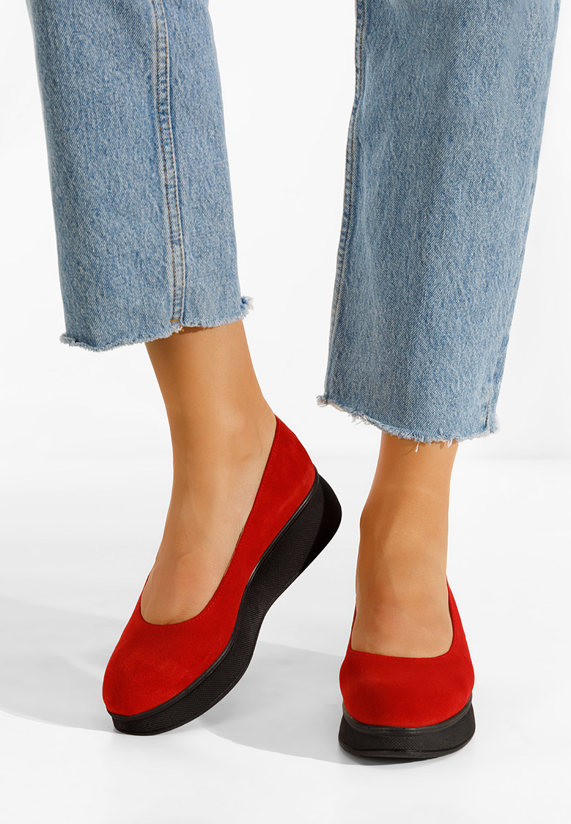 Červené lodičky na platformě Cantoria V2