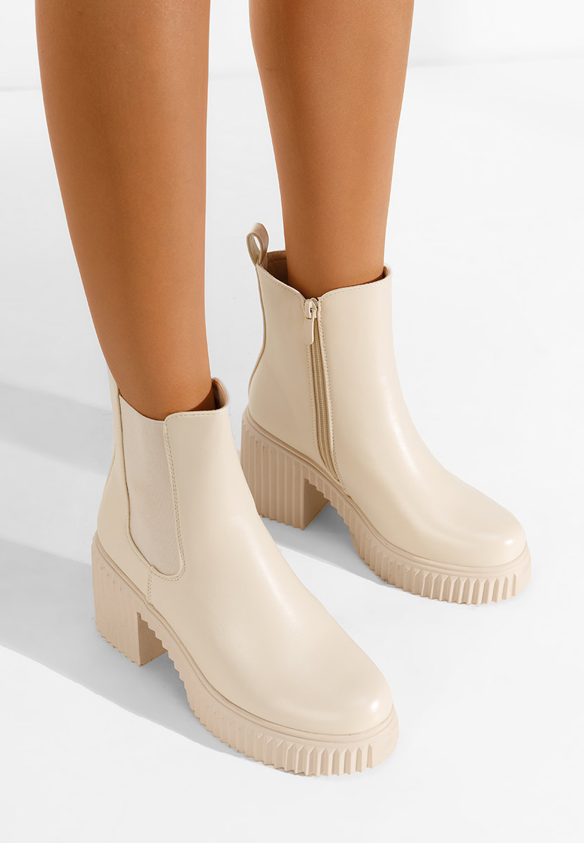 Béžové dámské chelsea boty Enicena