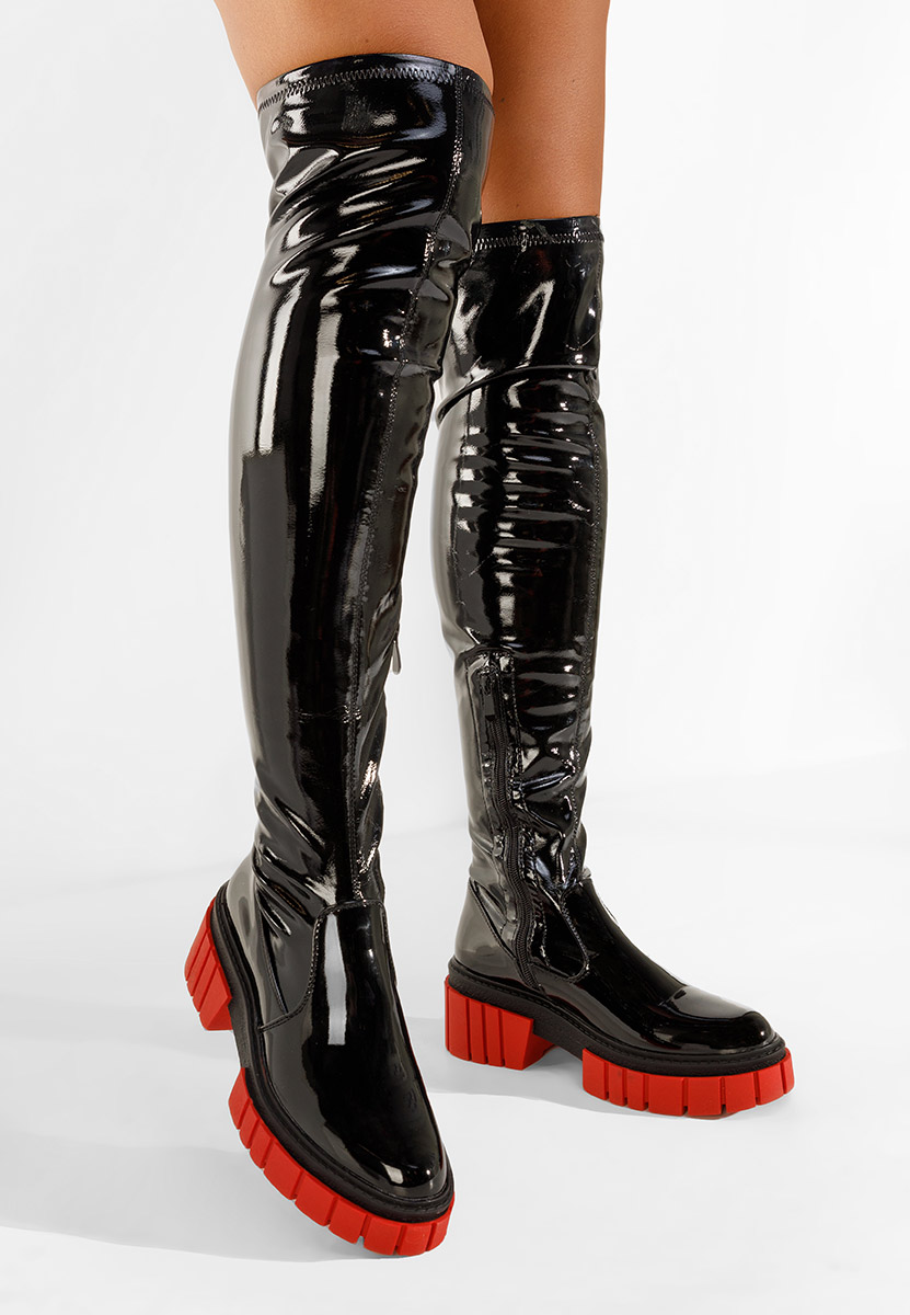 Černé kozačky nad koleno Dolaria V3