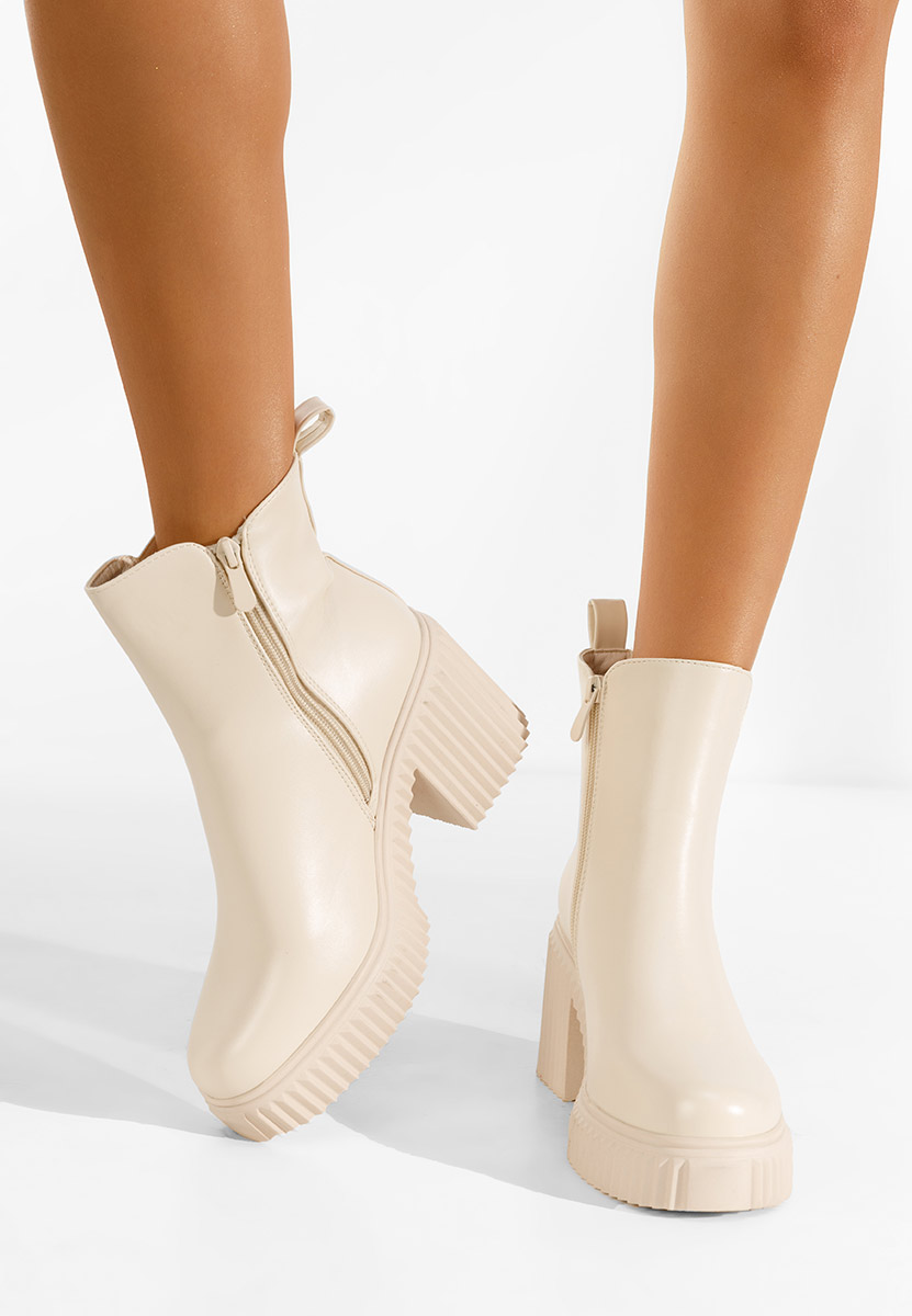 Béžové dámské chelsea boty Enicena