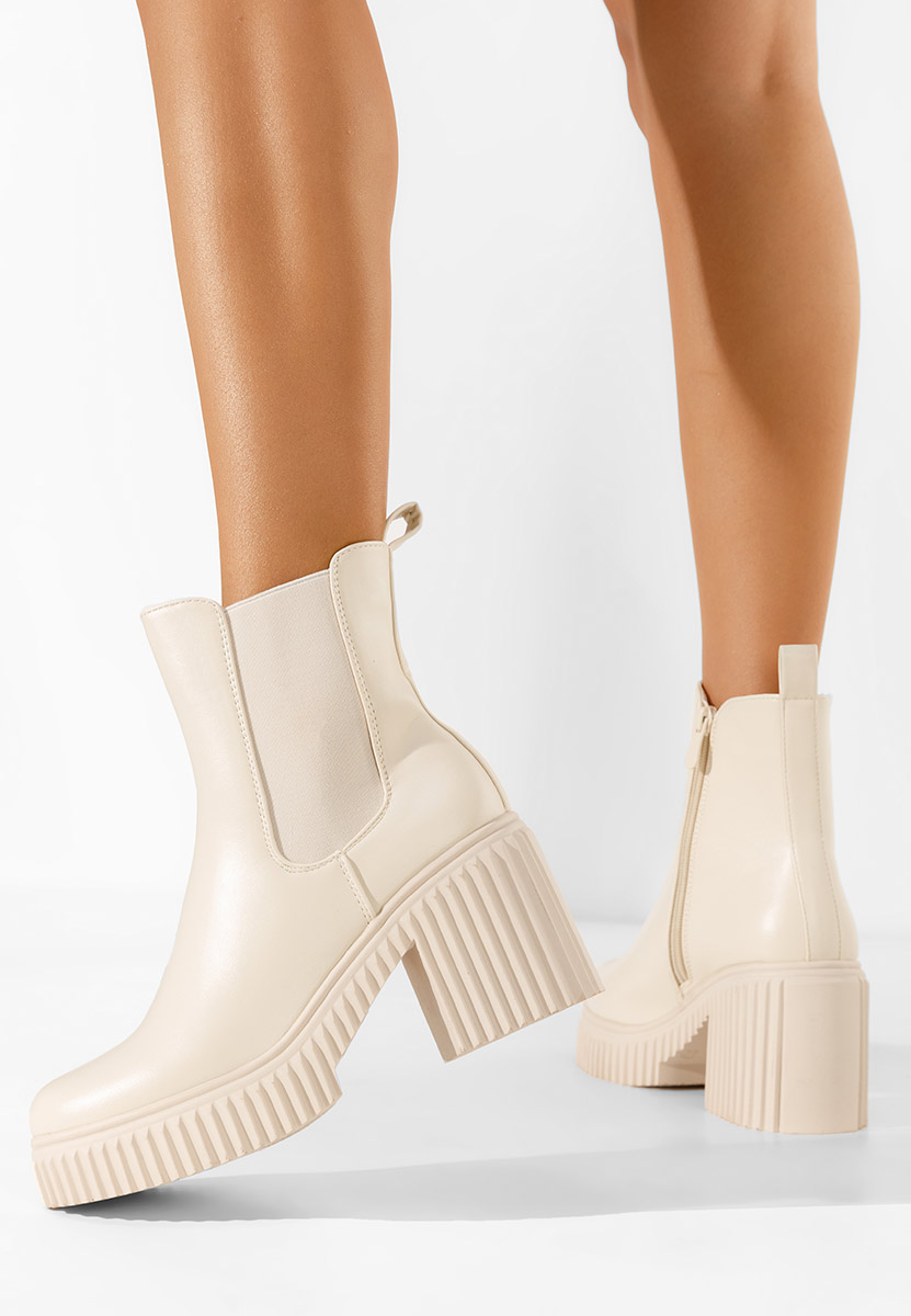 Béžové dámské chelsea boty Enicena