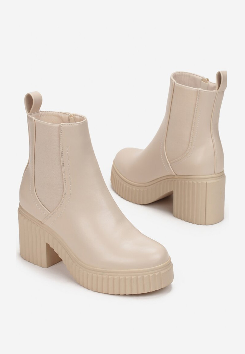 Béžové dámské chelsea boty Enicena