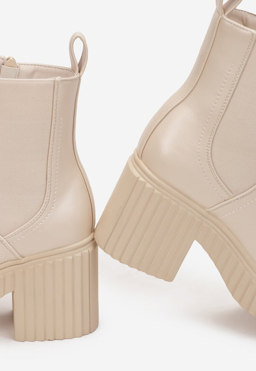 Béžové dámské chelsea boty Enicena