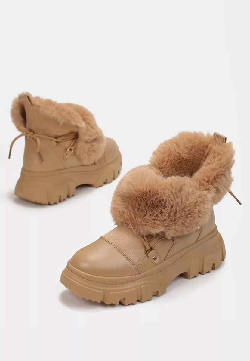 Khaki dámské zimní boty kotníkové Fralesia