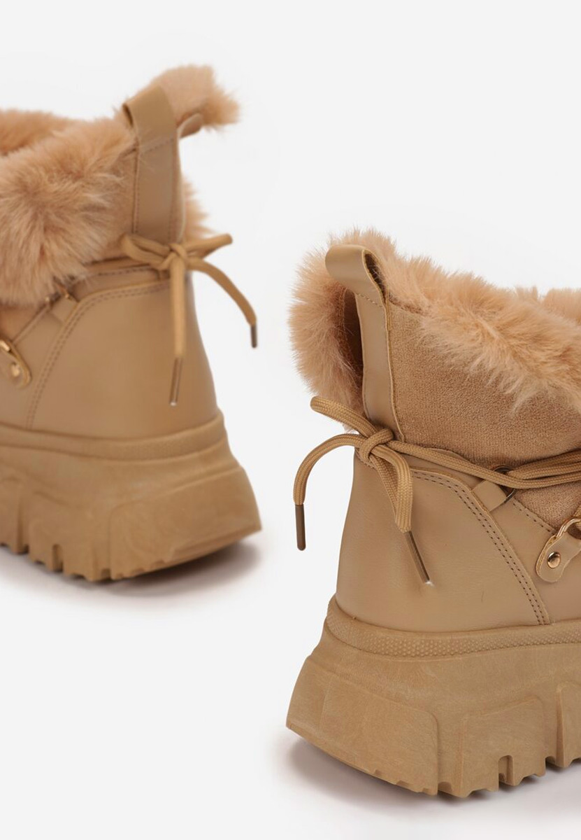 Khaki dámské zimní boty kotníkové Fralesia