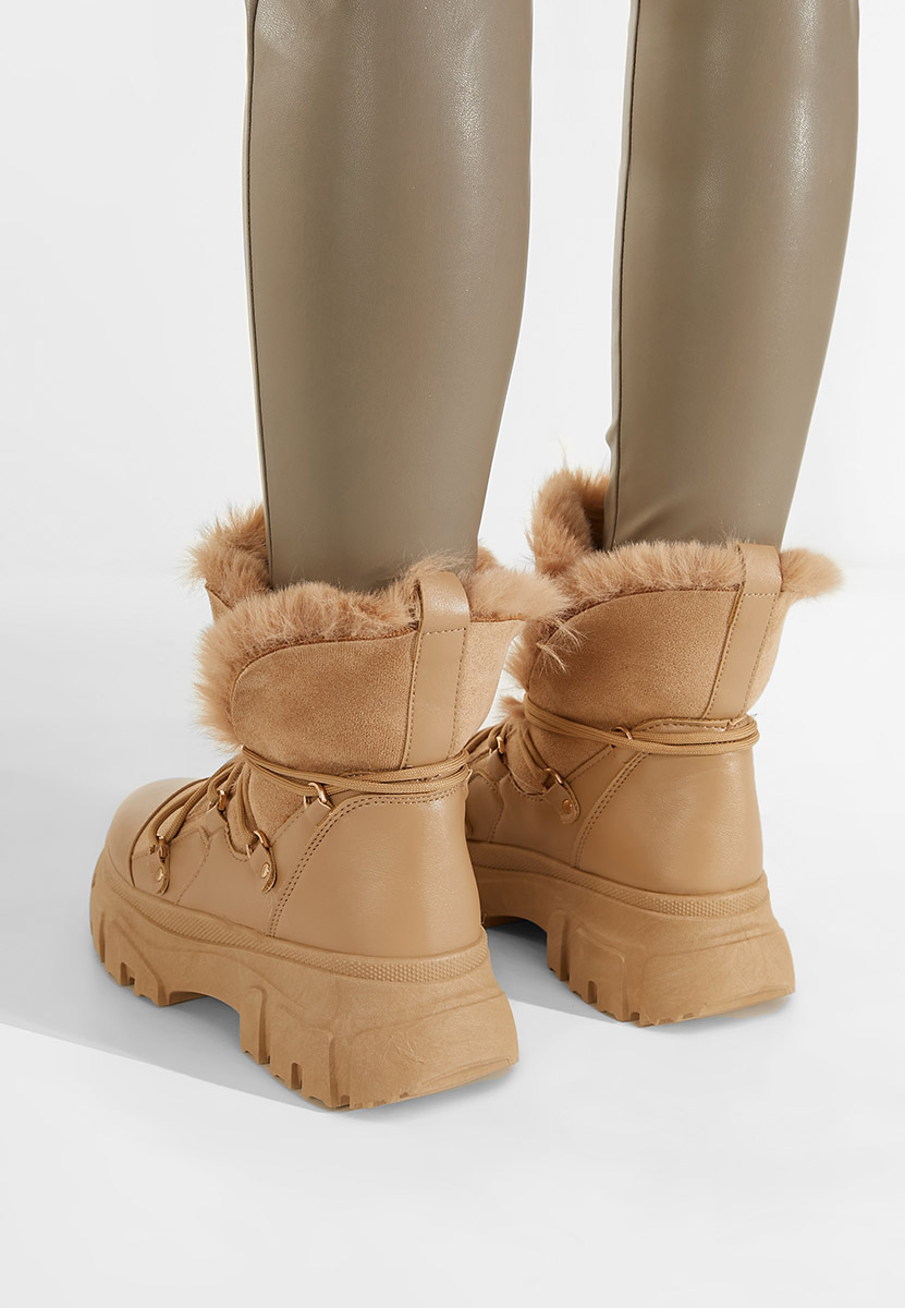 Khaki dámské zimní boty kotníkové Fralesia
