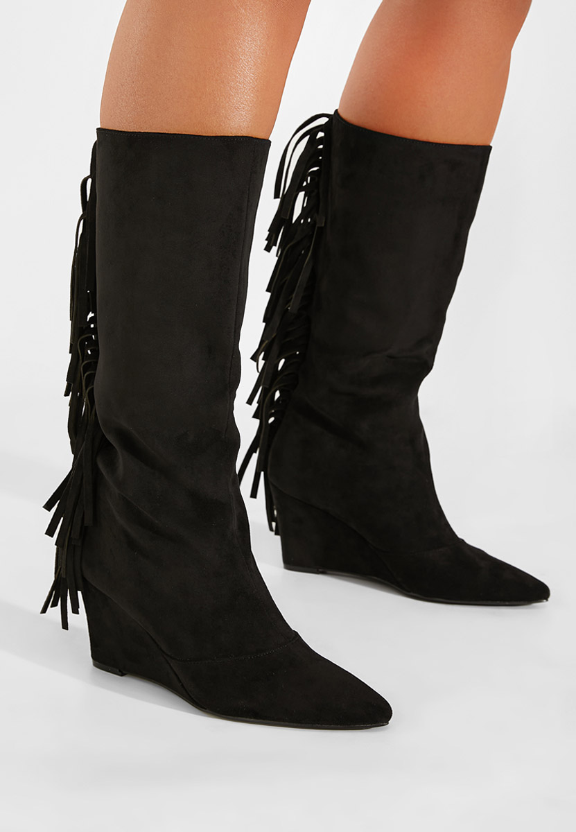 Černé dámské kozačky Milania