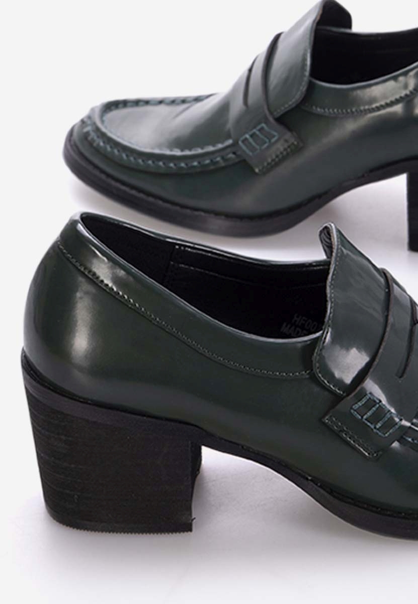 Zelené mokasíny na podpatku Tandil