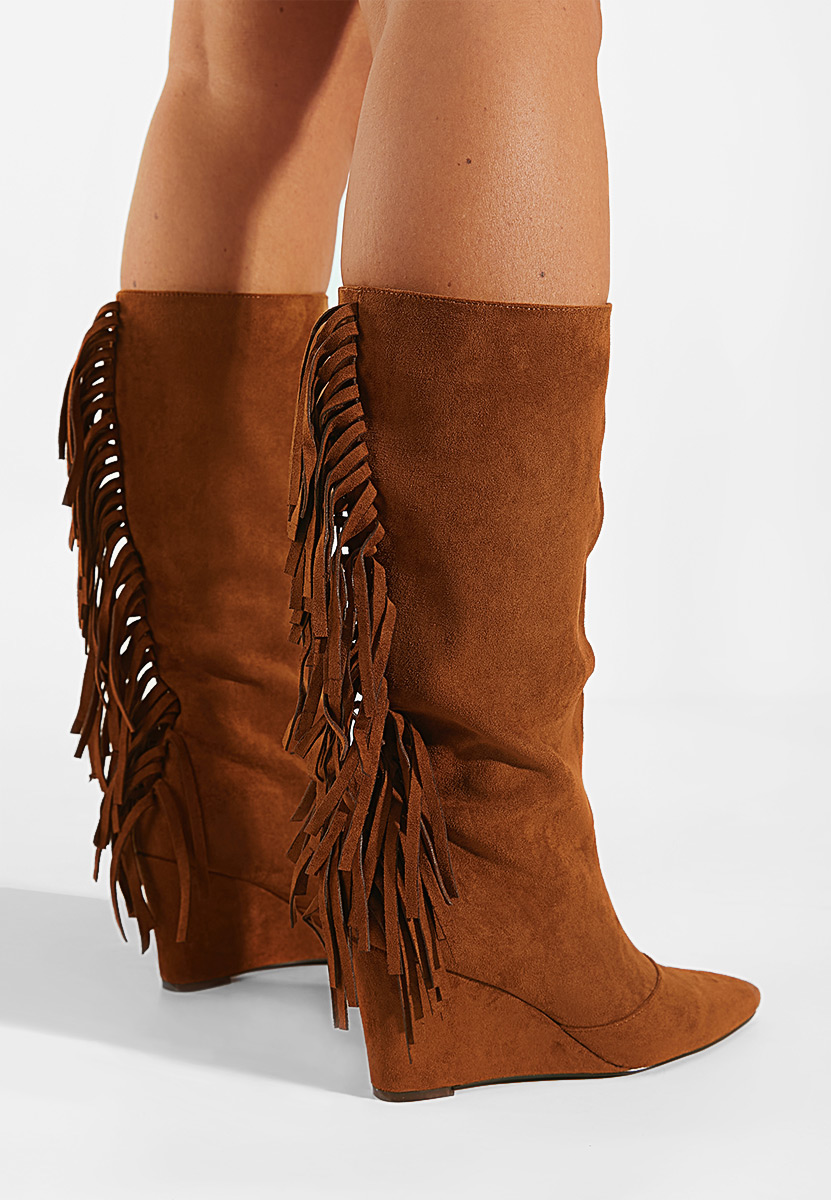 Camelové dámské kozačky Milania