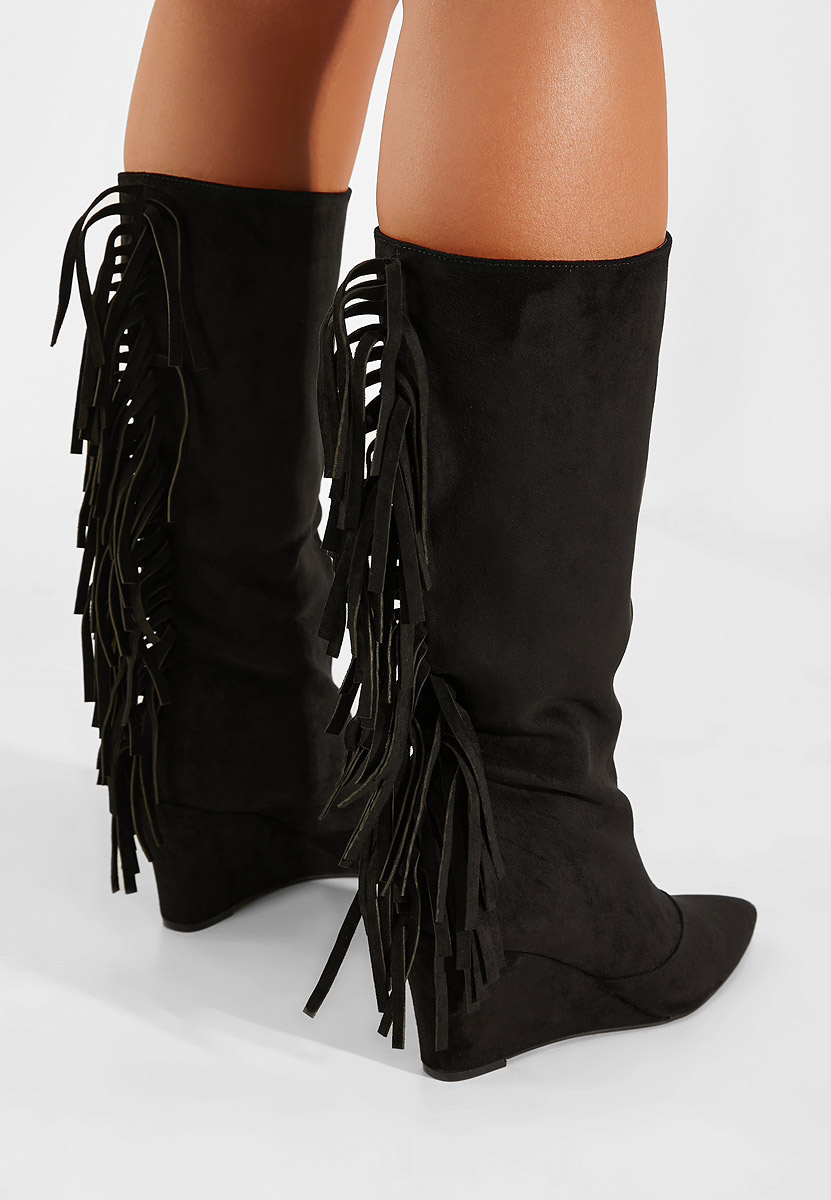 Černé dámské kozačky Milania