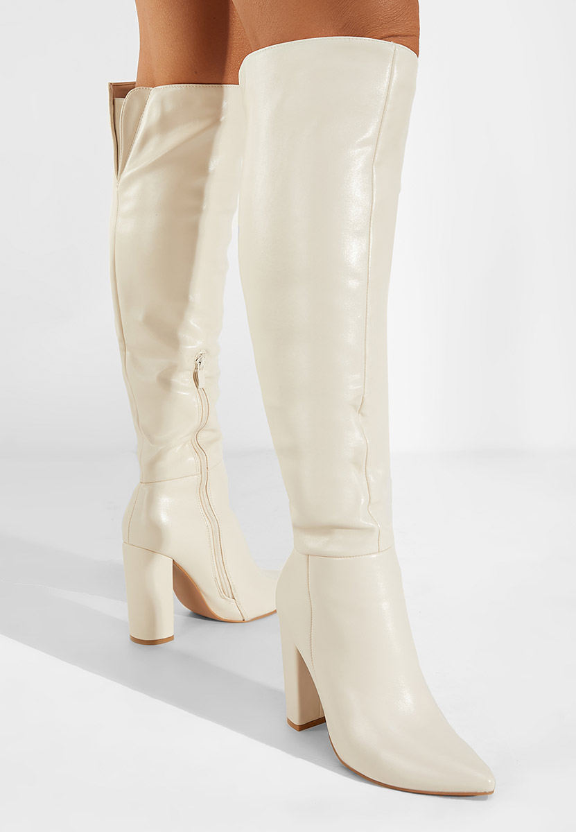 Béžové vysoké kozačky Cailla