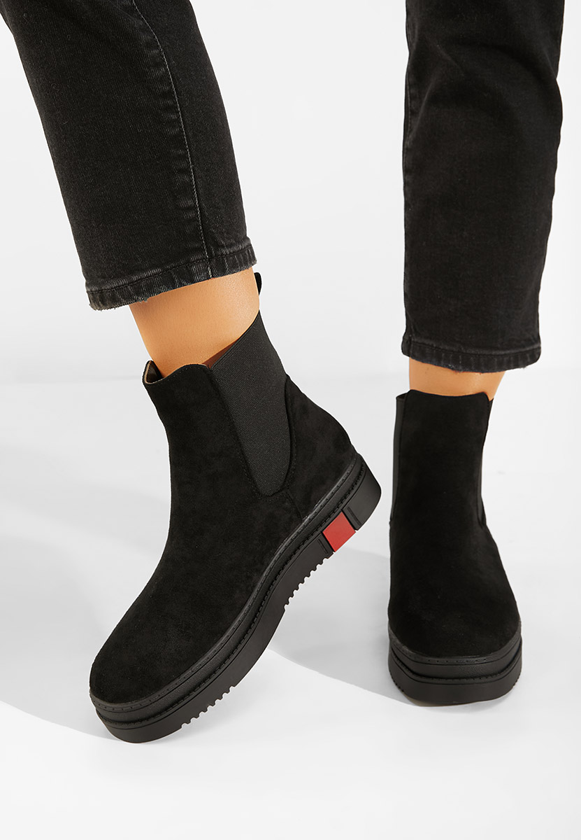 Černé dámské kotníková obuv Samera