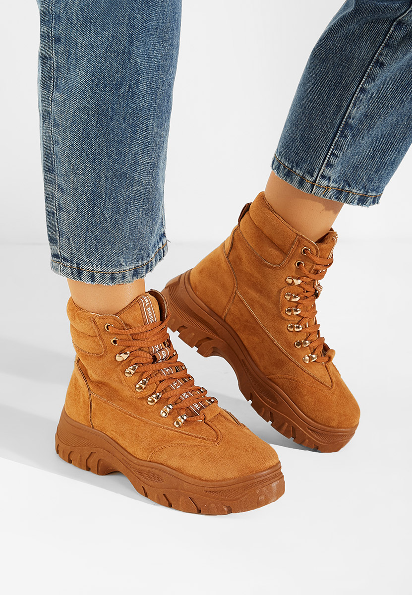 Camelové kotníkové boty Onisa