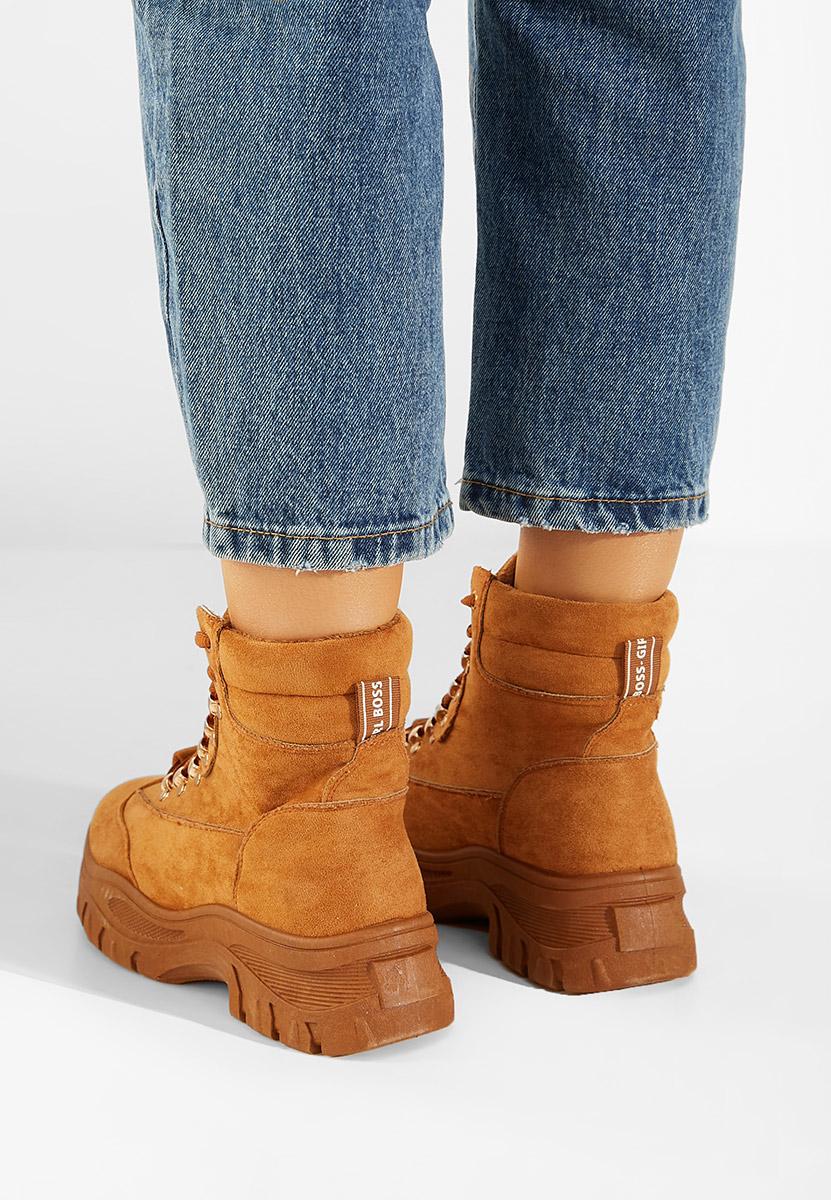 Camelové kotníkové boty Onisa