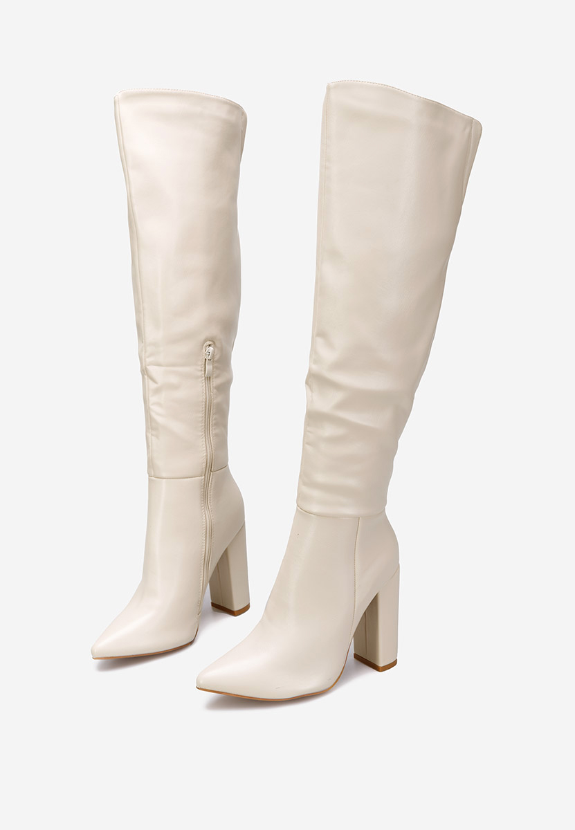 Béžové vysoké kozačky Cailla