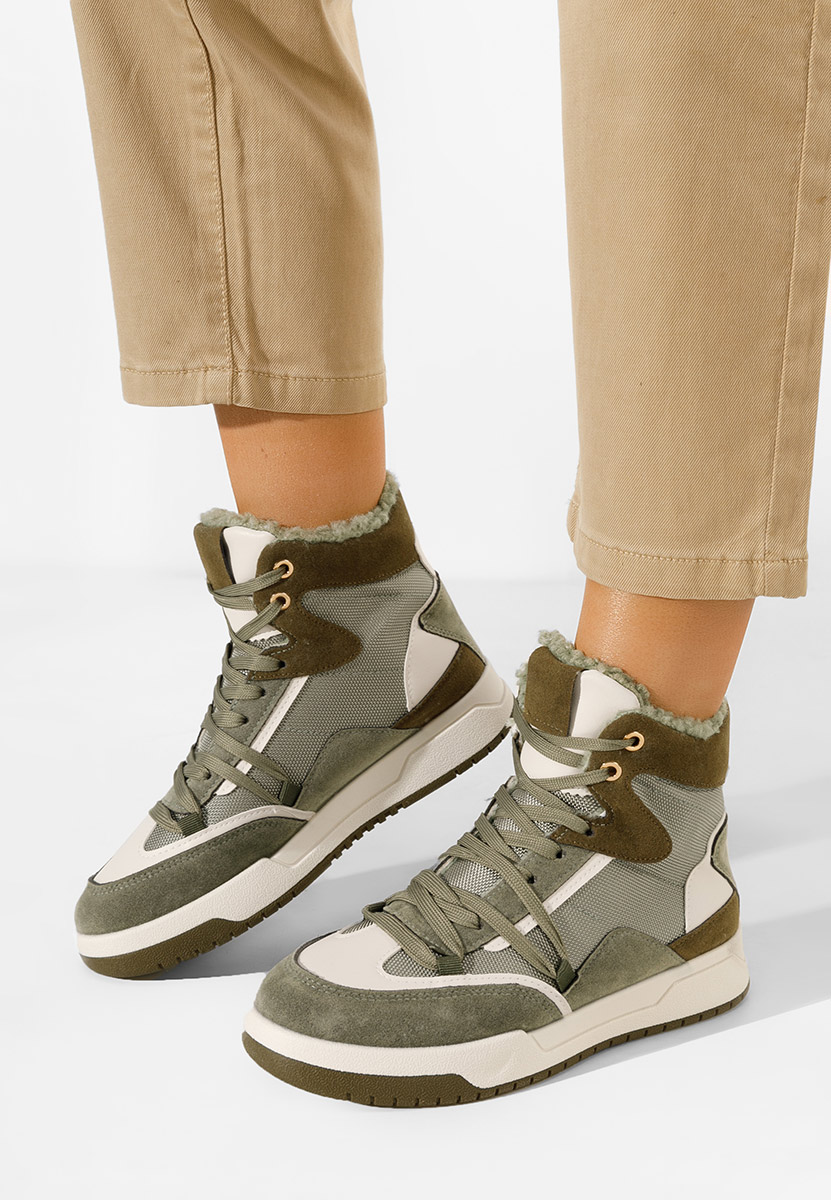 Zelené zimní tenisky dámské Kaleria