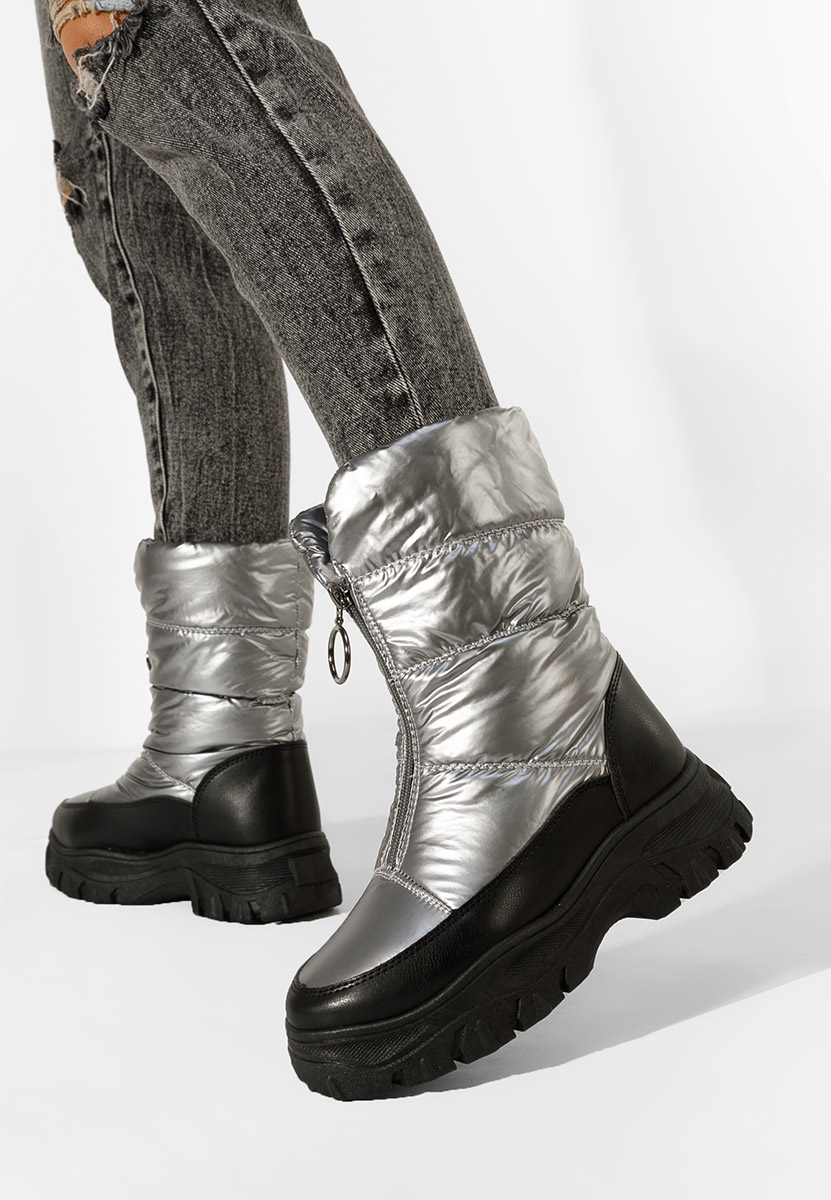 Stribrné dámské zimní boty Beneda