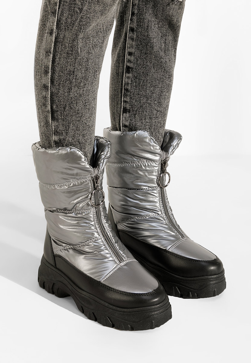 Stribrné dámské zimní boty Beneda