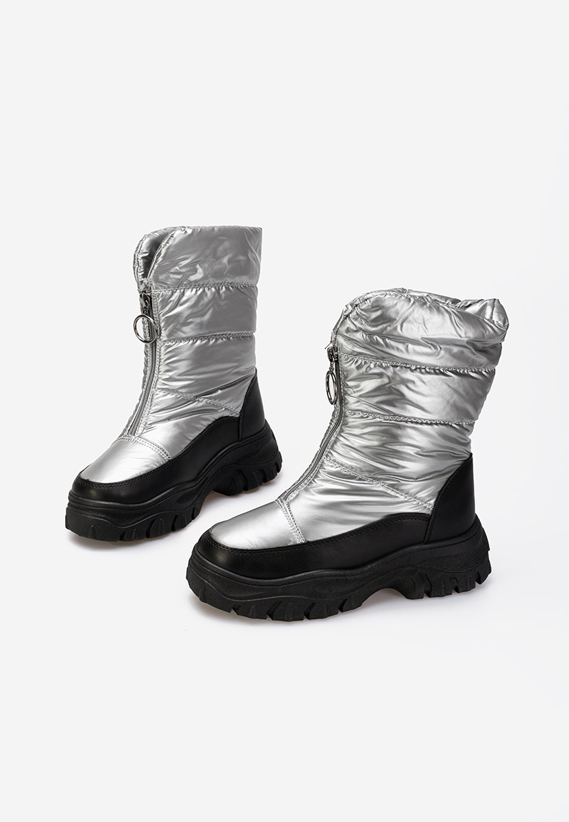 Stribrné dámské zimní boty Beneda