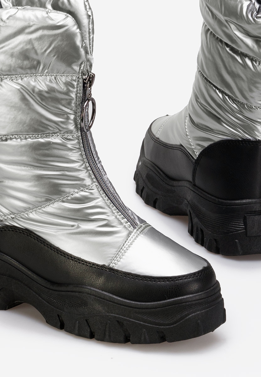 Stribrné dámské zimní boty Beneda