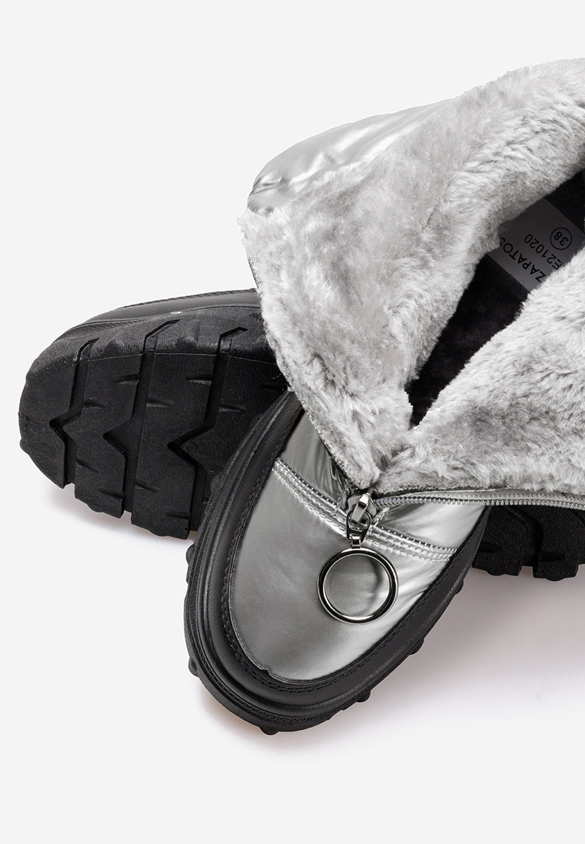 Stribrné dámské zimní boty Beneda