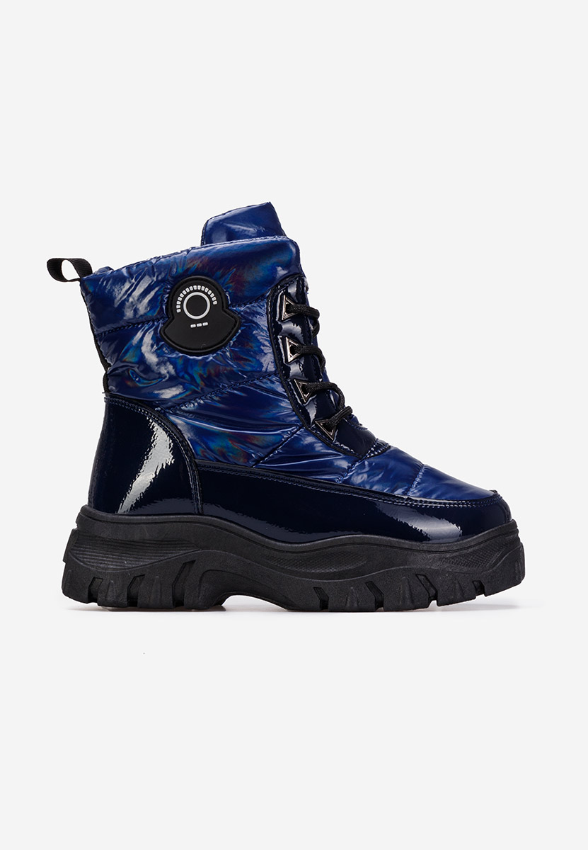 Tmavě modré dámské zimní boty kotníkové Louisa