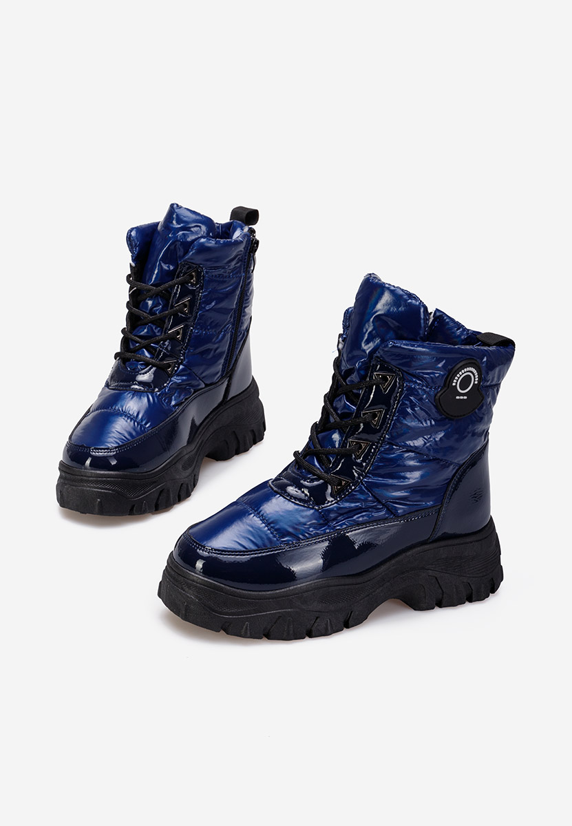 Tmavě modré dámské zimní boty kotníkové Louisa