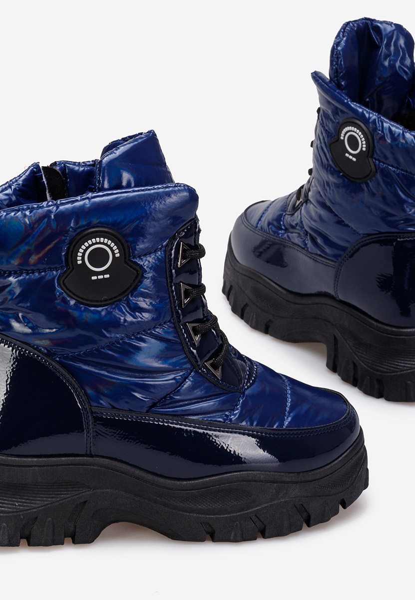 Tmavě modré dámské zimní boty kotníkové Louisa