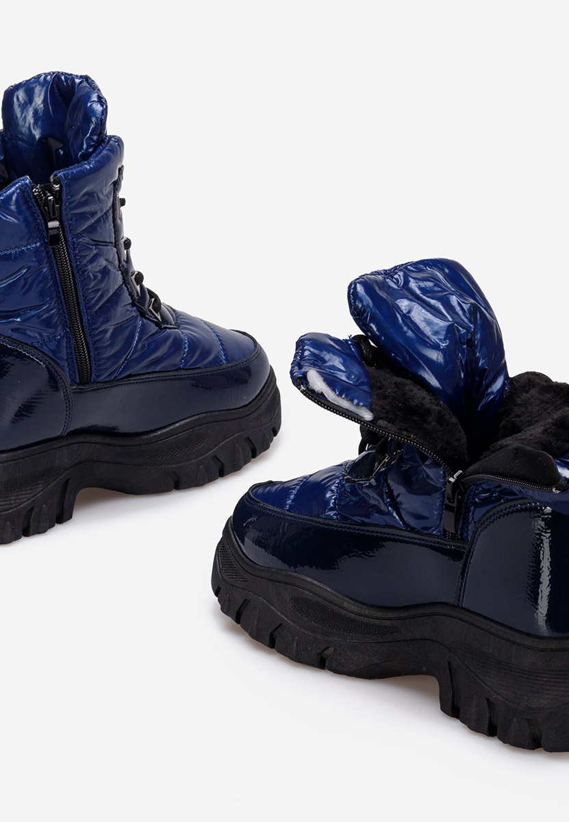 Tmavě modré dámské zimní boty kotníkové Louisa