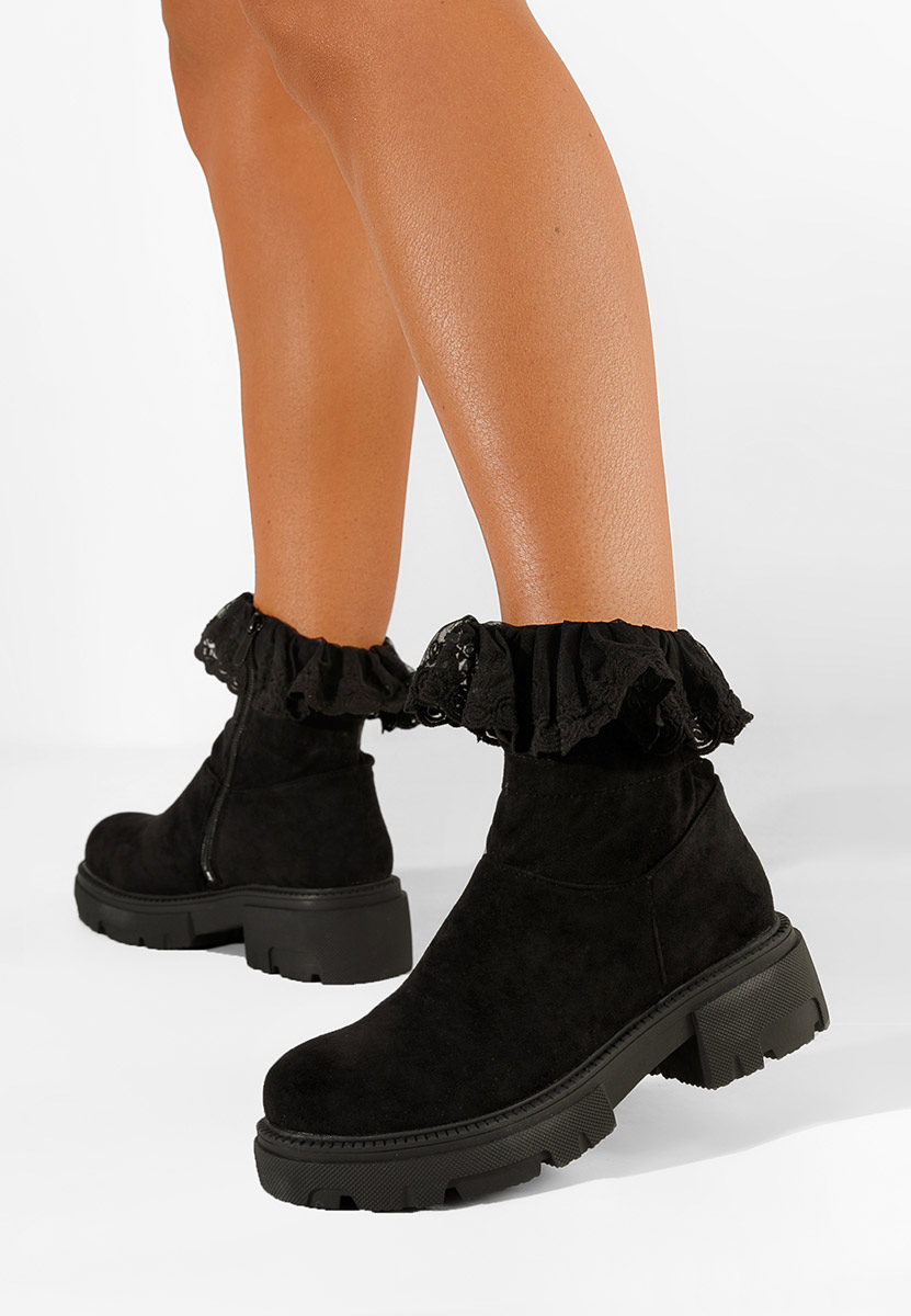 Černé dámské kotníkové boty Menaira